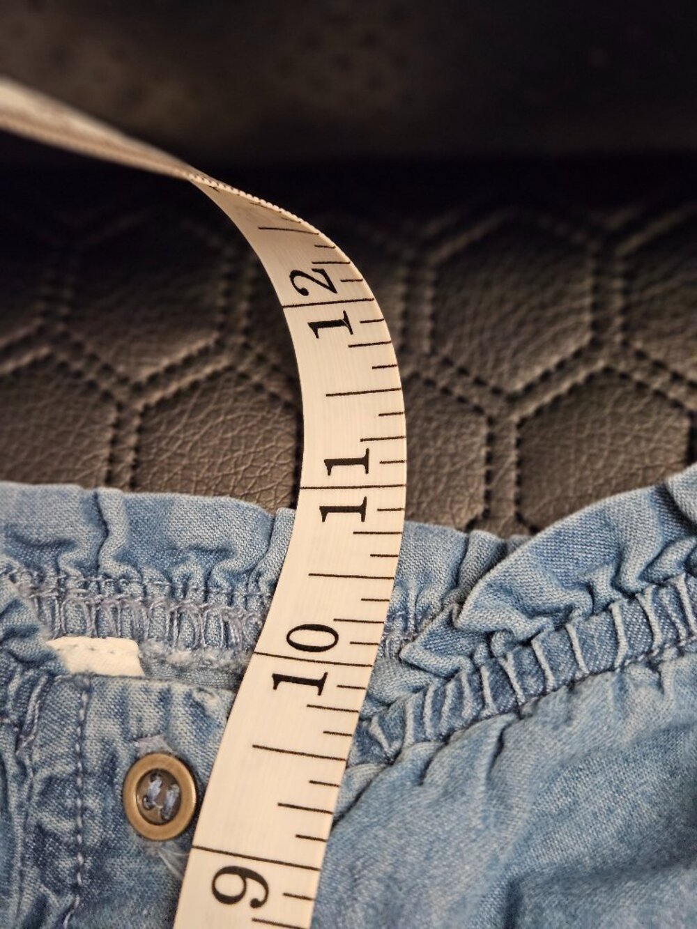 Tank Top New Mix Women's Denim Look sleeveless corset-style crop top size L - Picture 8 of 10